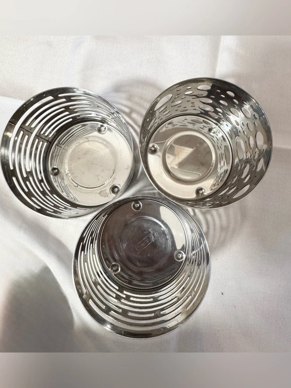 IKEA Stainless Steel Silver Decorative Votive Candle Holders - Set of 3